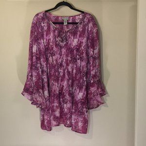 Orchid Blouse w/ Jeweled Neckine